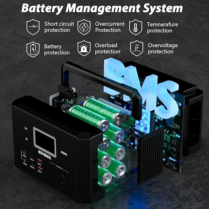 200W Portable Power Station (400W Peak), Mormluck Solar Generators with 110V AC Outlet（No Solar Panel）, 32000mAh Lithium Battery for Home Backup, Outdoor Adventures, and RV Emergencies