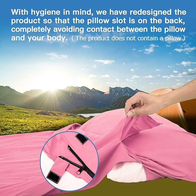 JAICOM Sleeping Bag Liner, Travel Sheets & Adult Sleep Sack, Ultralight and Portable Summer Sleeping Bag - Ideal for Backpacking, Hotels and Hostels, Business Trips, Camping
