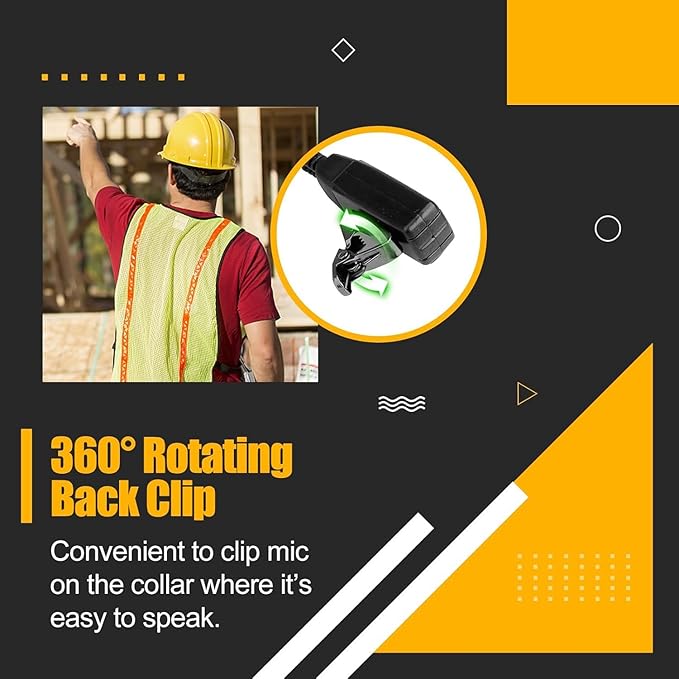 Retevis RB48 Walkie Talkies Long Range, MIL-STD 810H Heavy Duty Two Way Radios with Earpiece, IP67 Waterproof, 2000 mAh, Dual PTT, Vibration Call, 2 Way Radio for Jobsite (4 Pack)