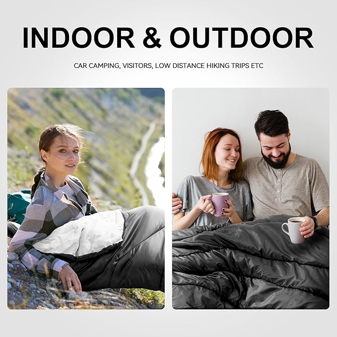 XXL Winter Sleeping Bags for Adults Cold Weather,Camping Sleeping Bag for Kids with Compression Sack,4 Season Camping Essentials Gear for Hiking,Traveling,Outdoor,Backpacking,Climbing