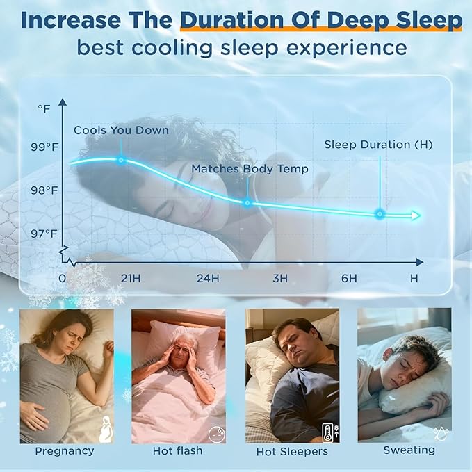 Cooling Pillow Queen Size Set of 2, Adjustable Shredded Memory Foam Pillows, Luxury Bed Pillows for Sleeping 2 Pack,Soft Yet Supportive Firm Pillow for Side,Back,Stomach Sleepers,Gifts for Hot Sleeper