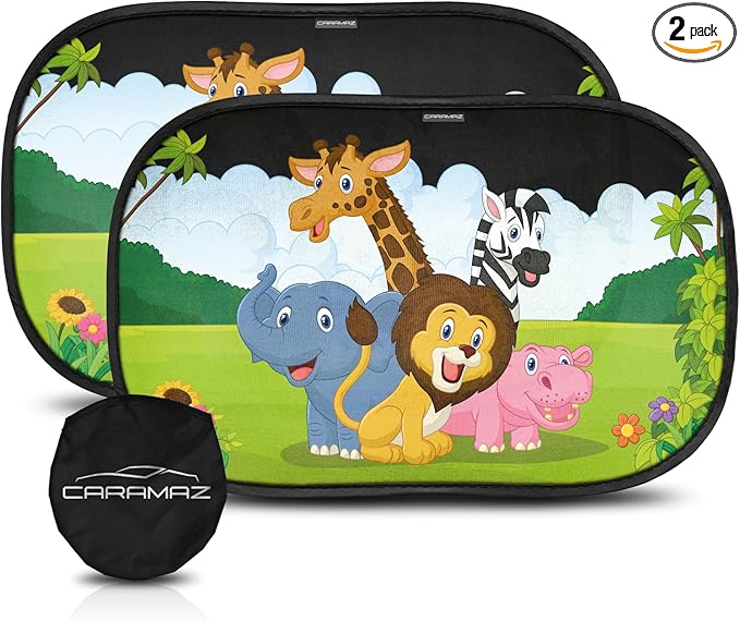 CARAMAZ Car Window Shade for Baby with Certified UV-Protection 2 Pack - 20"x12"