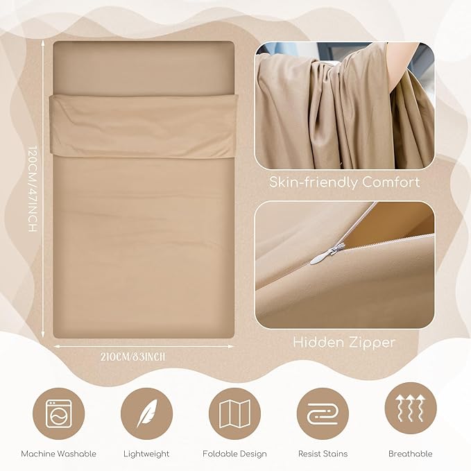 Irenare Self Tan Sleep Sack Reusable Body Self Tanners Lightweight Breathable Tanning Sleeping Sac for Bed Travel Sleeping Bag