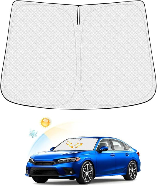 Canvcle Windshield Sun Shade for Honda Civic 11th Gen 2022-2025 2026 Accessories Thicken 6-Layer Front Window Sunshade Cover Sun Visor Protector Foldable Block UV Rays Keep Vehicle Cool