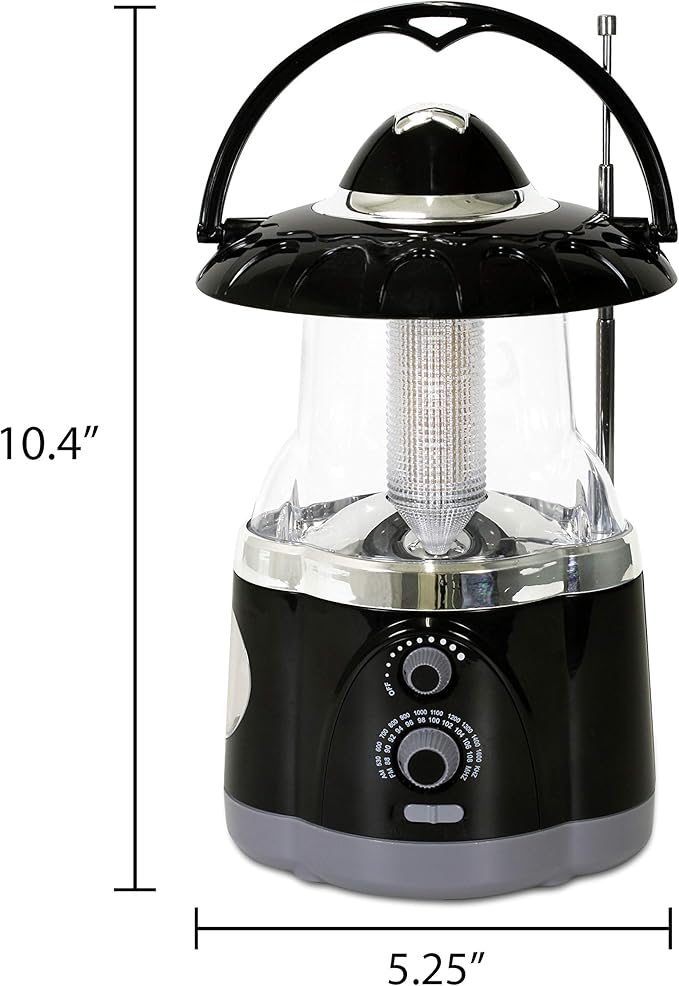 Northpoint 190507 12-Led Lantern With 4-Led Flashlight & Am/Fm Radio (Black)
