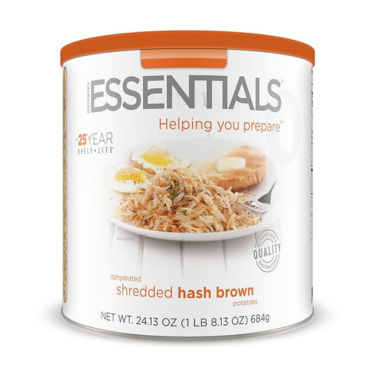 Emergency Essentials® Freeze-Dried Hash Browns – #10 Can, Long Shelf Life Breakfast Potatoes, 36 Servings, Lightweight & Shelf-Stable