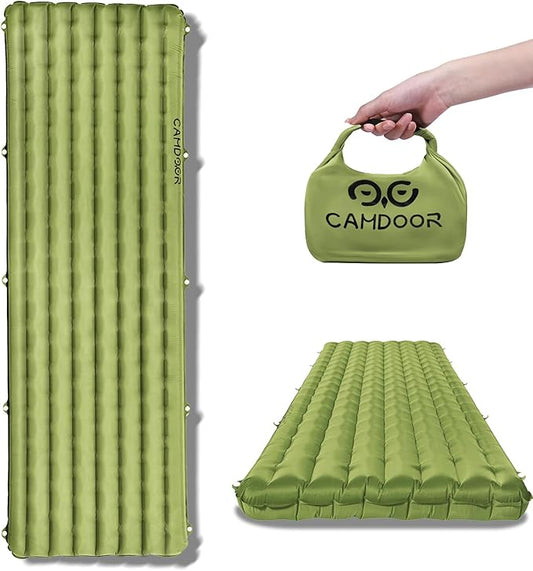 Insulated Sleeping Pads - Lightweight Sleeping Pad for Camping, 6.8 R-Value Upgraded Compact Camping Air Mattress for Backpacking, Hiking