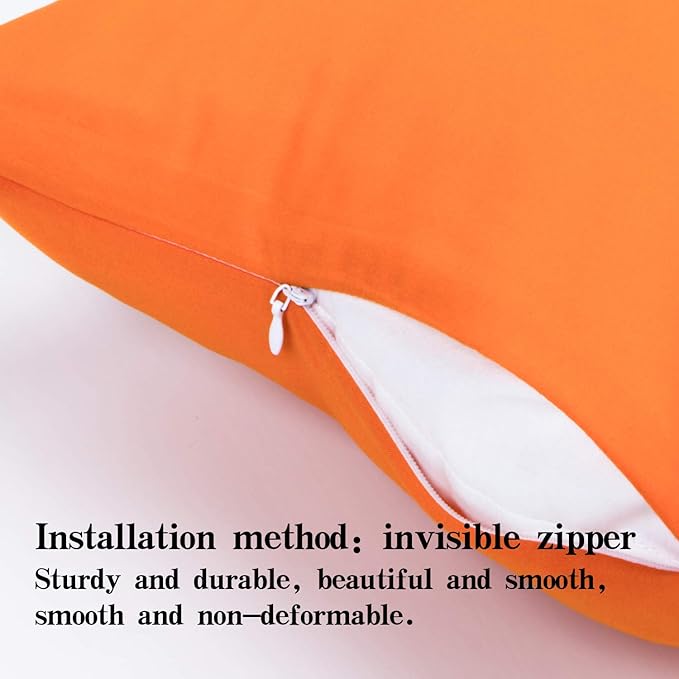 NTBAY Zippered Toddler Pillowcases Set of 2, 100% Brushed Microfiber 13x18 Pillowcases, Super Soft and Cozy Travel Kids Nursery Pillow Cases, 13x18 Inches, Orange