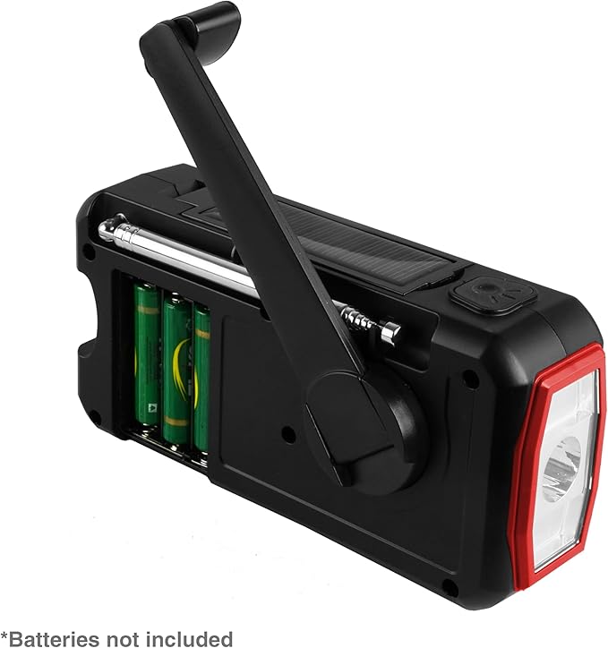Supersonic SC-1078ERN Guardian Multi-Powered Emergency Radio, with AM/FM/NOAA Weather Alerts, Rechargeable Battery, Solar, Hand Crank, 3.5mm Headphone Jack, SOS Alarm, Flashlight & Lantern