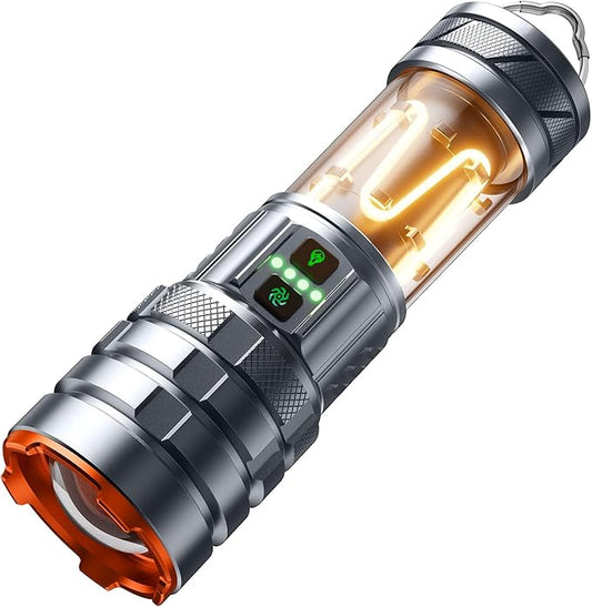 ADDplus Camping Flashlights,90000 Lumens 5000mAh Super Bright High Lumens Rechargeable Flashlight with 11 Modes,Waterproof,Adjustable LED Multi-Flashlight for Car,Outdoor,Camping,Walking,Tactical