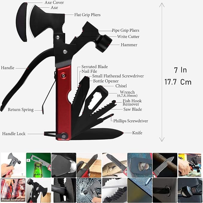 Survival Kit - All-in-One Survival Gear and Supplies for Camping, Hiking, Hunting, and Car Emergencies - Essential Tools, Great Gift for Men, Fathers, Boyfriends, Boys, Dads and Scouts