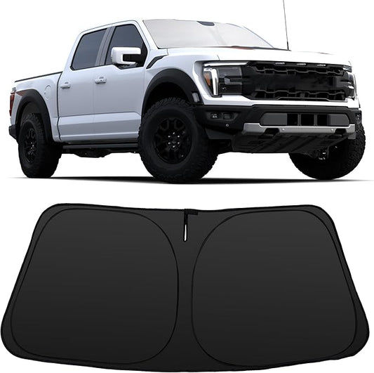 Windshield Sun Shade Compatible with 2021-2024 2025 2026 Ford F150 F-150 (Lariat, King Ranch, Platinum, XL XLT Limited Raptor) Accessories Sunshade Shield Protector