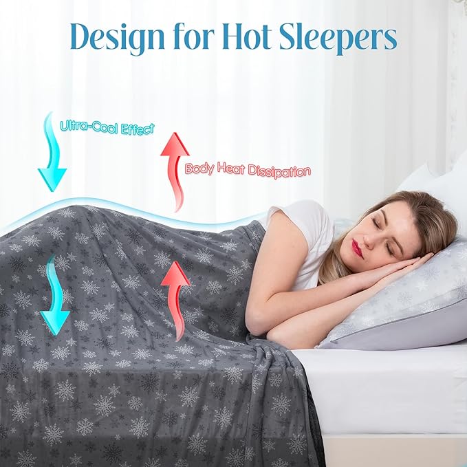 OIGAE Cooling Blanket for Hot Sleepers - Soft & Lightweight Summer Cold Blanket for Night Sweats | Perfect for Bed, Couch, Sofa (Black, Throw 50" x 70")