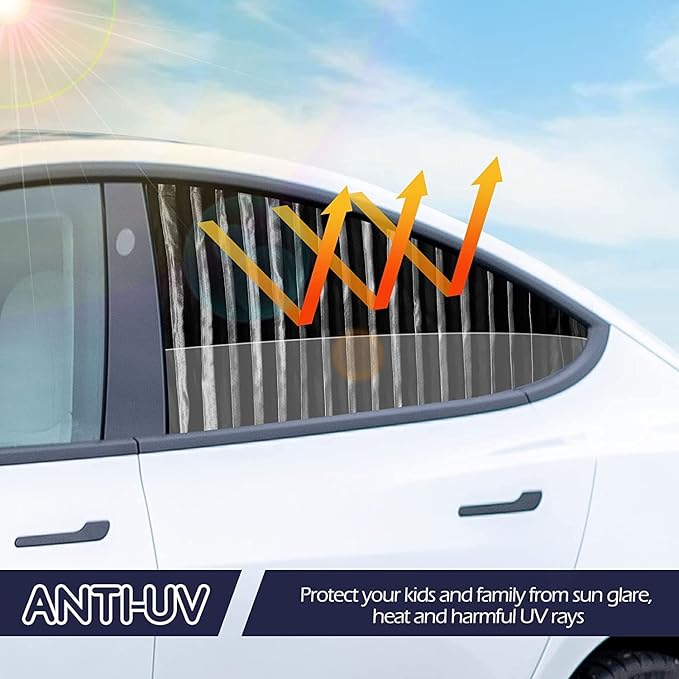 Car Window Shades - 2 Pack ZATOOTO Side Window Magnetic Car Curtains 100% Block Light Sun Shades for Heat and UV Protection for Sleeping Camping Breastfeeding