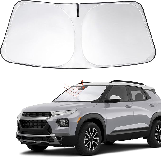 Windshield Sun Shade Custom Fit 2021 2022 2023 2024 2025 2026 Chevrolet Trailblazer Accessories Foldable Sunshade Sun Blocker Front Window Shades Covers Keeps Car Cooler