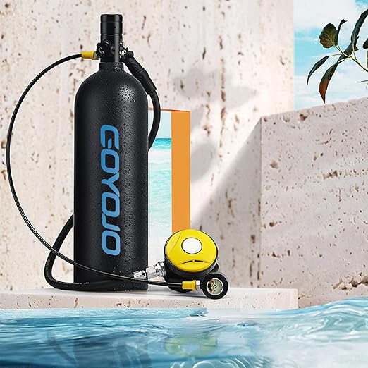 Scuba Tank Diving Gear 2L Mini Scuba Tank Oxygen Cylinder 25-30 Minutes Underwater Breathing Diving Tank Kit for Exploration Emergency Rescue Snorkeling Fishing Professional and Amateur Divers