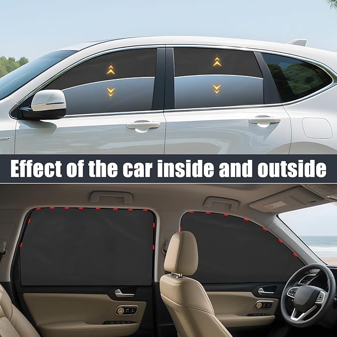 ZATOOTO Car Window Shades for Honda CR-V 2017-2022, 4 Pcs Magnetic Car Window Covers - 100% Block Light Privacy Curtains, Side Window Sun Shade for Baby Breastfeeding, Sleeping, Camping