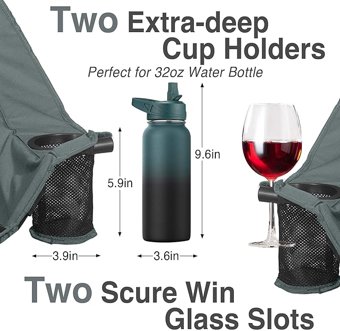 Oversized Double Camping Chair - 2 Person Folding Loveseat for Campfire Snuggle Freedom, Heavy Duty 660LBS Support with Frustration-Free Oversized Carry Bag, Perfect for Couples, Dogs & Sports