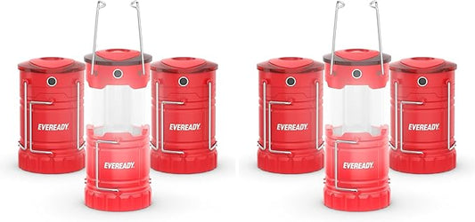 Eveready LED Camping Lantern 360 PRO (6-Pack), Super Bright Tent Lights, IPX4 Water Resistant LED Lanterns for Power Outage Hurricane Preparedness, (Batteries Included)