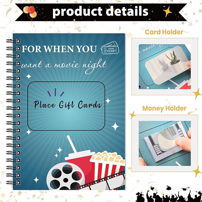 Zhanmai College Gift Card Book 7 x 5 Inch Graduation Gift Card Book 2026 College Survival Booklet Organizer Leaving Home High University School Birthday Care Package Cash Holder(Cute)