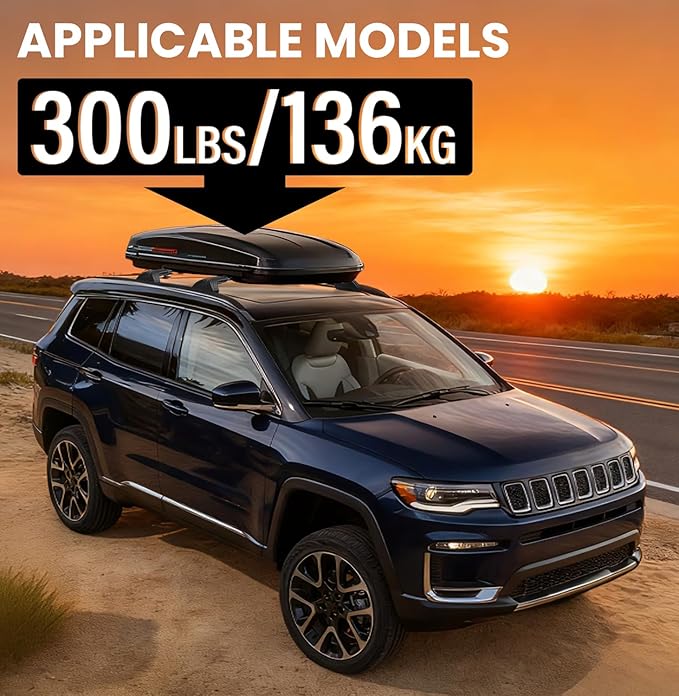 300lbs Roof Rack Cross Bars Fit for 2021-2026 Jeep Grand Cherokee L 3-Row & 2022-2026 Grand Cherokee WL 2-Row, Heavy Duty Lockable Roof Rails Croosbars for Cargo Carrier Kayak Bike Snowboard