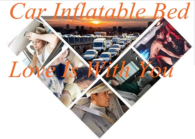 Onirii Inflatable Car Air Mattress Back Seat Bed with Air Pump,Thickened Portable Car Travel Sleeping Camping Air Mattress Blow Up Bed for Car Universal SUV