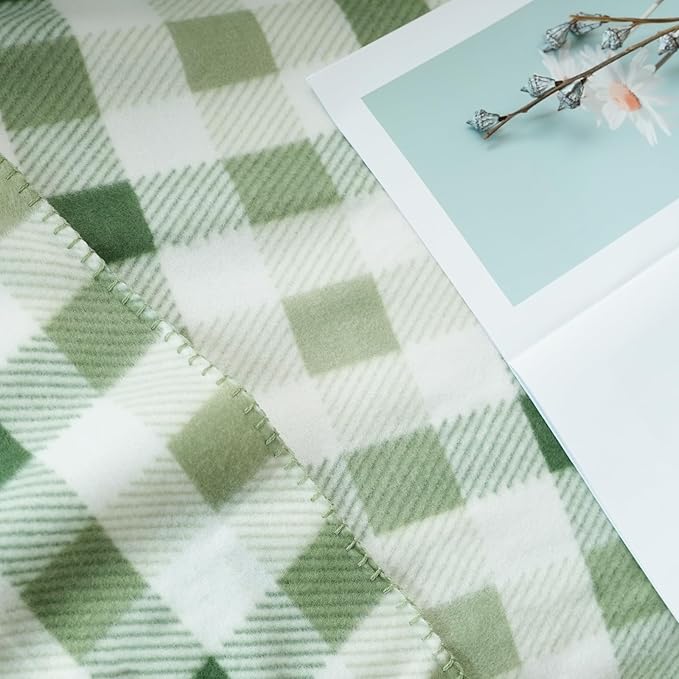 ZYFZCYBL Fleece Throw Blankets for Couch Bulk Lightweight Warm Soft Cozy Blanket 6 Pack Bulk Fleece Blanket Solid for Bed Couch Office Gifts Outdoor 50 x 60 inch （Green Plaid）