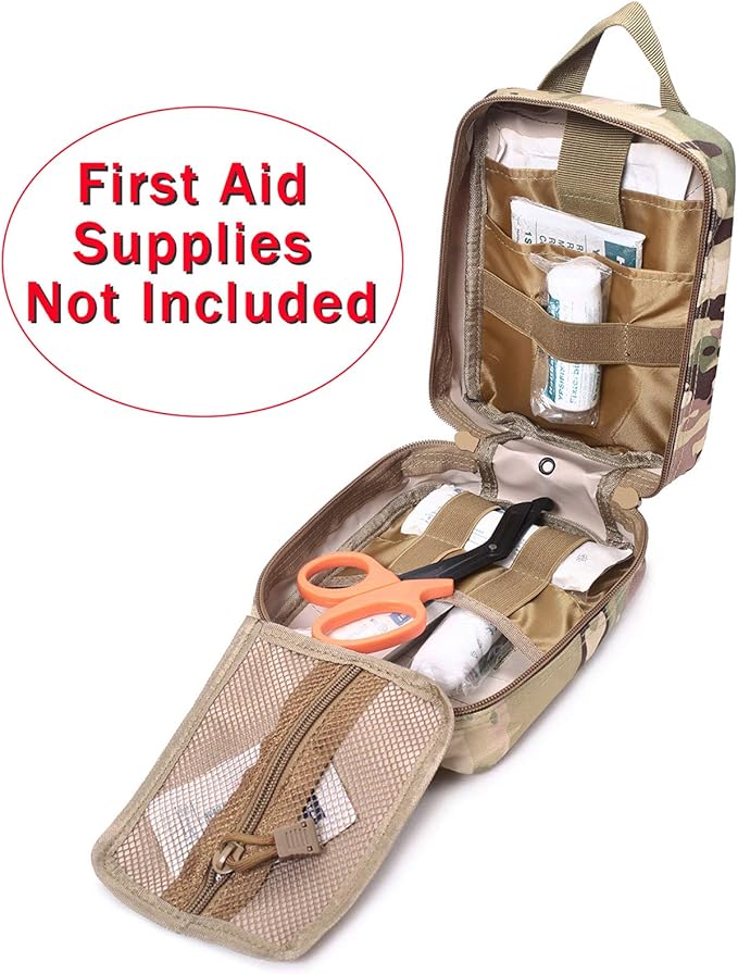 Molle Pouch, Sturdy 600D Nylon Tactical Medical Pouch,Rip-Away EMT First Aid Pouch (Bag Only)