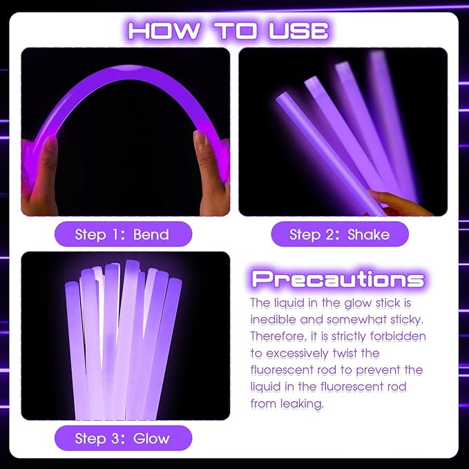 Lewtemi 10 Pcs Large Glow Sticks Big Giant Jumbo Halloween Christmas Emergency Light Stick for Camping Accessories, Survival Kit