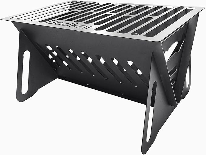 Bodkar Charcoal Grill, Portable BBQ Smoker - Lightweight Tabletop Outdoor Grill for Camping, Picnics, Garden, Beach Parties - 6"*4.6"*4.9