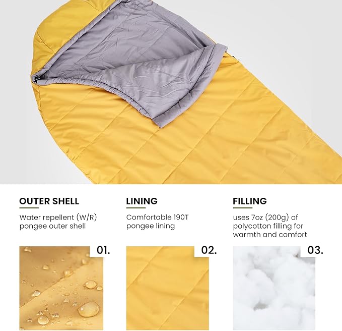 OneTigris Bushcrafter’s Sleeping Bags, Mummy Sleeping Bag for Camping Hiking Backpacking, Survival Gear