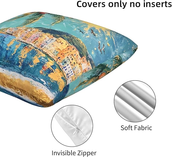 Tropical Palm Tree Art Throw Pillow Covers 18x18 inch Set of 2 Sunshine Pillow Case Cushion Cover for Home Sofa Couch Living Room Car Decor