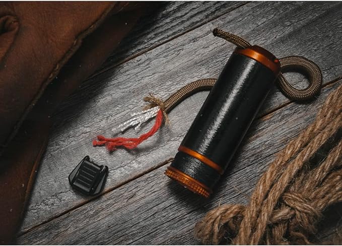 Exotac ripSPOOL Lightweight Bushcraft and Survival Complete Field Repair Kit and FireCord Lanyard for First Aid, Fire-Starting, Tool Creation, Fishing, and Navigation Tasks, Made in the USA