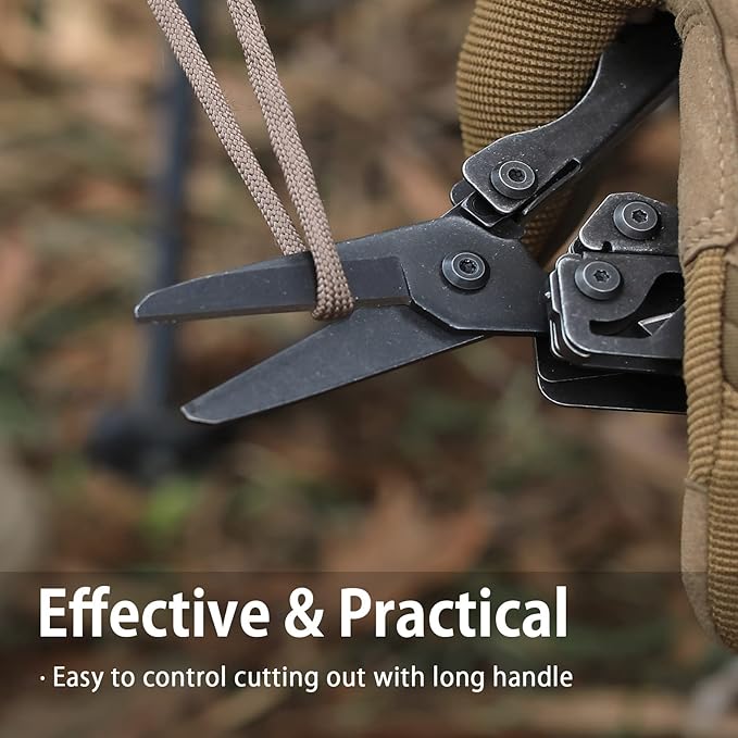 NexTool Heavy Duty Multitool Pliers with Pocket Scissors, Replaceable Wire Cutters, Nylon Sheath, Folding Multitool Knife with Safety Lock for Camping, Survival, Home Repair, DIY