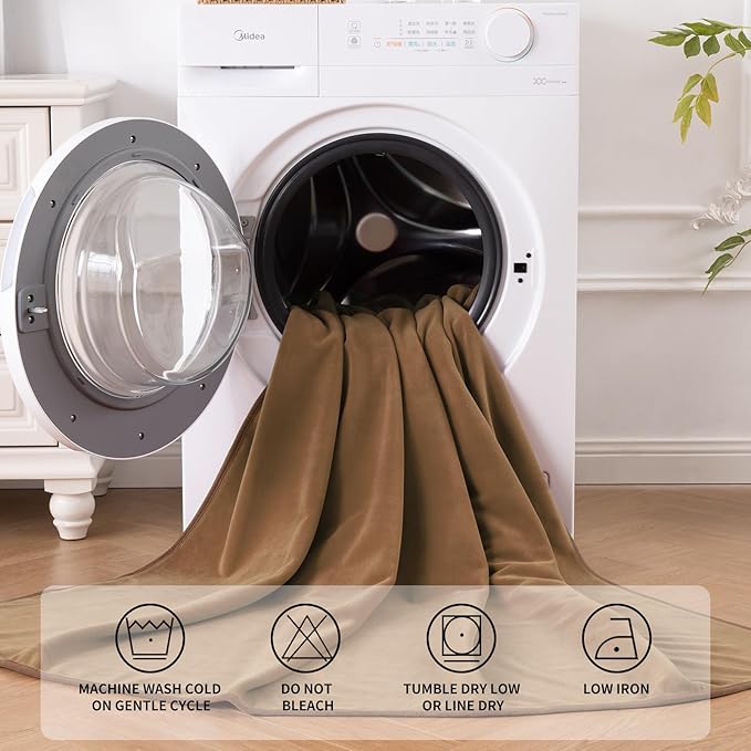 QiyI Waterproof Blanket for Bed Couch Sofa, Small Washable Reversible & Reusable Pet Dog Cat Throw Blanket, Leakproof Stain Resistant Sofa Cover, 40"x60", Brown/Tan