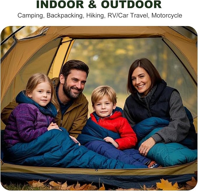 Sleeping Bags for Adults Cold Weather & Warm - Backpacking Camping Sleeping Bag for Kids 10-12, Girls, Boys - Lightweight Compact with Compression Sack