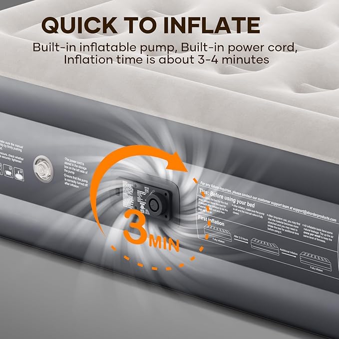 InnoTruth Twin Air Mattress with Built in Pump, Famiy Choice Award Winner, Inflatable Blow up Mattress, 18" Raised Colchones Inflables Air Bed, Ideal for Home and Outdoor, 300lb Weight Capacity