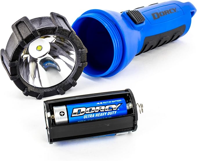 Dorcy 150 Lumen Floating Water Resistant LED Flashlight with Carabineer Clip, Blue (41-2514)