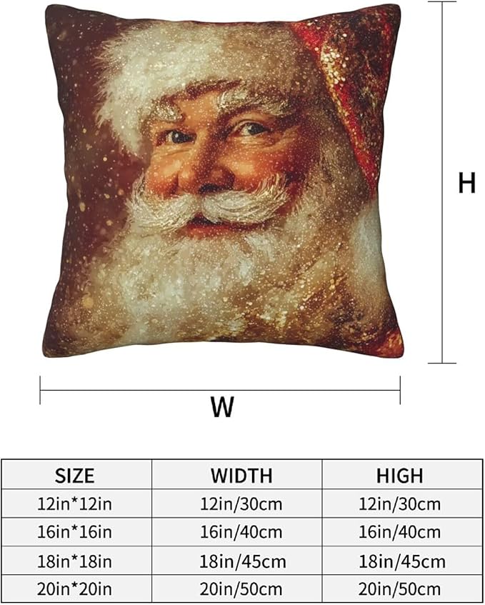 Santa Claus Cute Snowman Throw Pillow Covers 18x18 inch Set of 2 Christmas Pillow Case Cushion Cover for Home Sofa Couch Living Room Car Decor