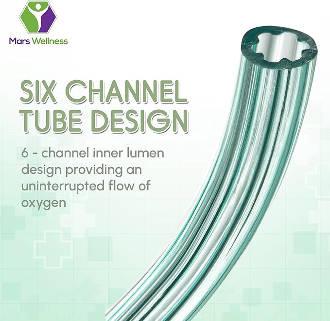 Mars Wellness Oxygen Tubing - Premium Green Crush Resistant Oxygen Tubes - 25 Foot - Pack of 5 Tubes