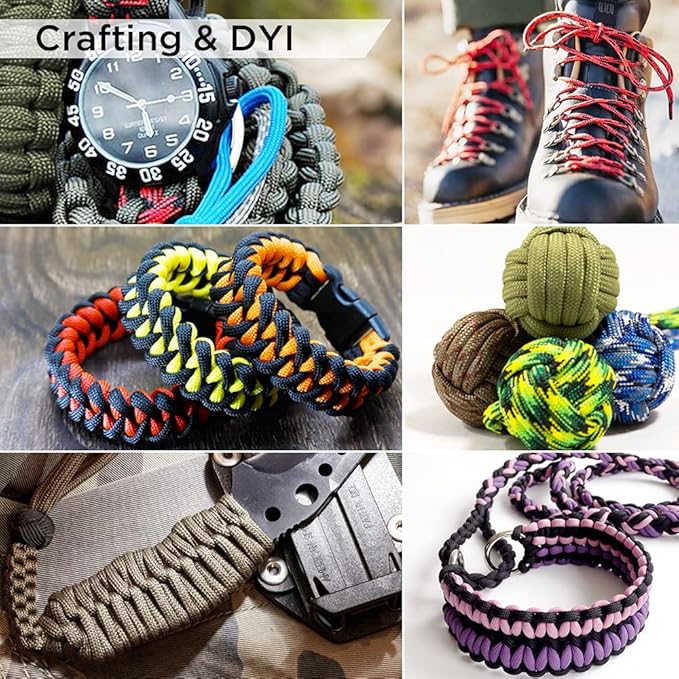TECEUM Reflective Paracord Rope 1000 – 1000ft/200ft/100ft/50ft – 40+ Colors – Glow in The Dark – para Cord – Utility Rope for Survival, Hunting & Camping Gear – Nylon String, Camping Rope, Tent Cord