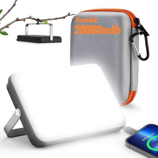 Eventek LED Camping Lantern Rechargeable, 20000mAh Portable Camping Lights up to 144 Hours & 4 Light Modes, IPX5 Waterproof Camping Essentials for Power Outages, Emergency, Tent, Gift for Men