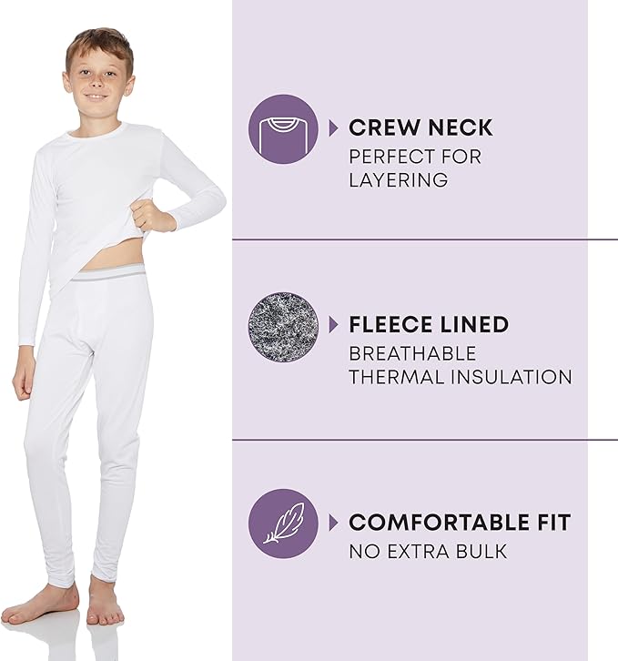 Rocky Thermal Underwear for Kids, Boys Thermals, Long Johns Underwear, Base Layer for Cold Weather/Skiing