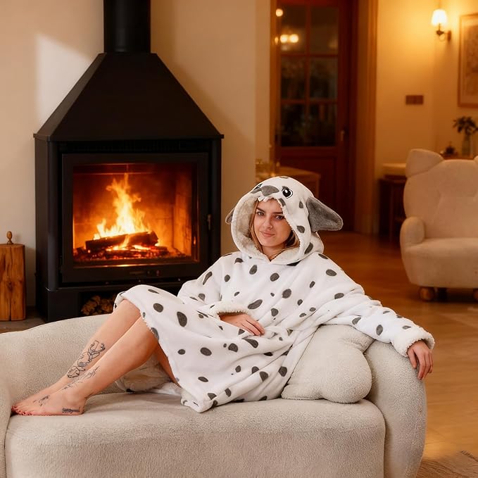 Oversized Hoodie Blanket, Wearable Blanket sweatshirt, Ultra Soft Sherpa Fleece Comfy Snuggle Hoodie