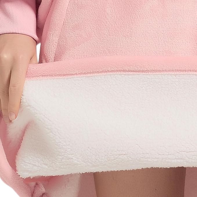 Krifey Wearable Blanket Hoodie, Oversized Sherpa Fleece Sweatshirt with Giant Pocket, Birthday Gifts for Women, Mom, Sister, Blush Quartz