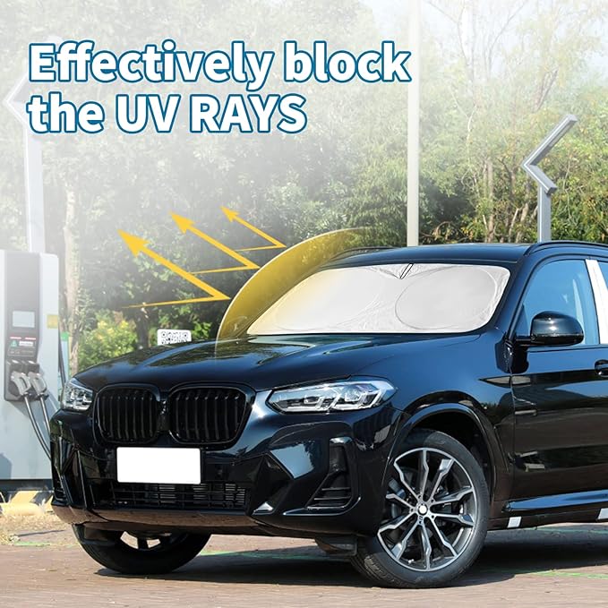 INSAUTO Windshield Sun Shade for 2019-2025 BMW 3 Series 328i M340i M3, Front Window Sun Visor Protector Cover Custom Fit BMW 3 Series Accessories