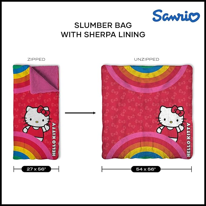 Silk Touch Sherpa Slumber Bag for Boys and Girls, Sleeping Bag with Zipper, 27 x 56 inches