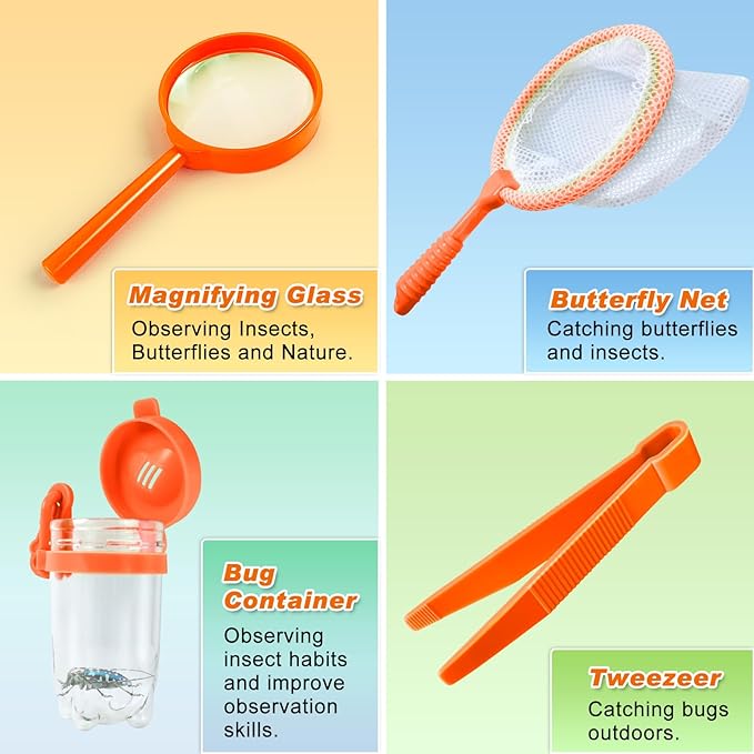 YOPINSAND Kids Explorer Kit & Bug Catcher Kit, Kids Camping Gear for Kids, Outdoor Exploration Set with Vest & Hat, Ideal Outdoor Camping Adventure Toys for Ages 3 4 5 6 7 8 Boys Girls