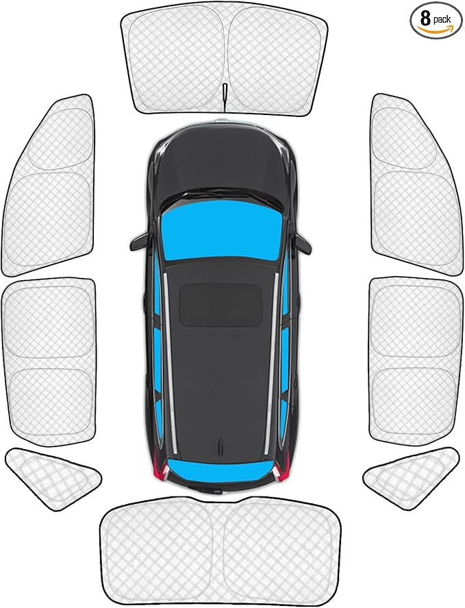 KMF Thicken Windshield Sun Shade for Ford Escape 2020-2026 Accessories, Foldable Full Car Window Shades with Side Rear for Protector Block UV Rays and Light Blocking Camping
