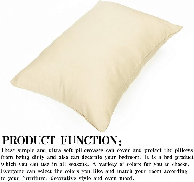 NTBAY Zippered Toddler Pillowcases Set of 2, 100% Brushed Microfiber 13x18 Pillowcases, Super Soft and Cozy Travel Kids Nursery Pillow Cases, 13x18 Inches, Khaki